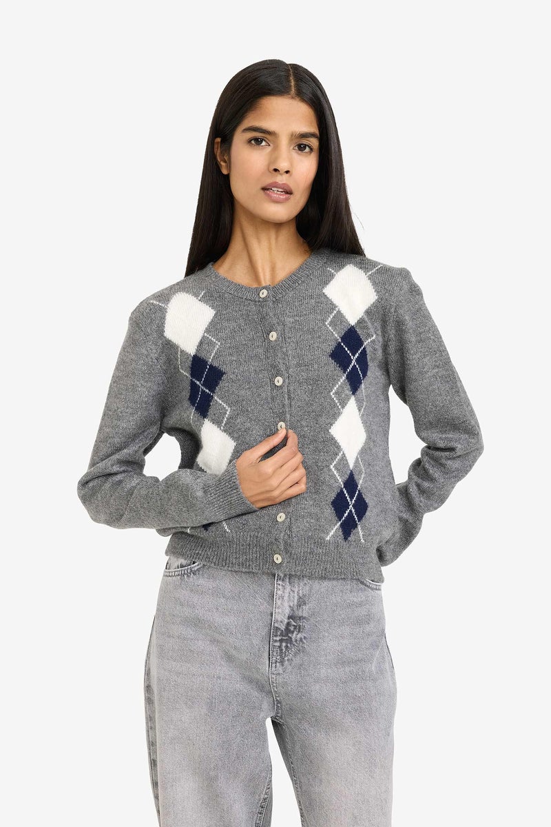 ديفاكتو كارديجان قصة عادية برقبة مستديرة - Image 4